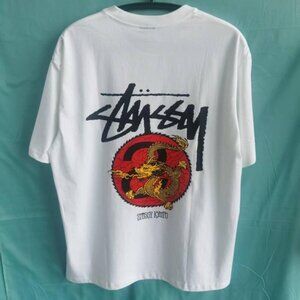 Stussy White And Red Men's Shirt